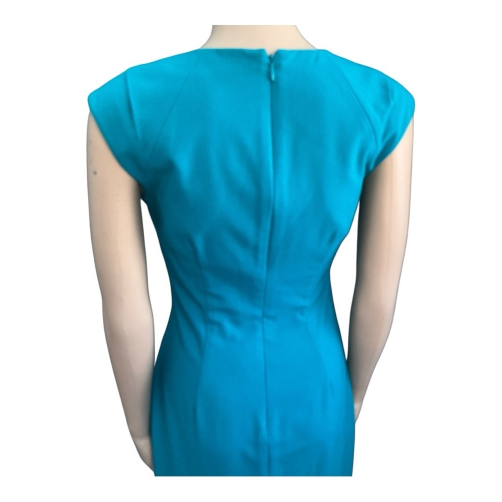 Calvin Klein Teal Cap-Sleeve Sheath Dress - Picture 5 of 9